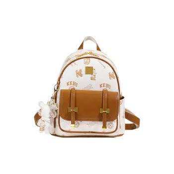 Single Warehouse PU Small Backpack Regular Women's Ecru/Brown/Pink/Black