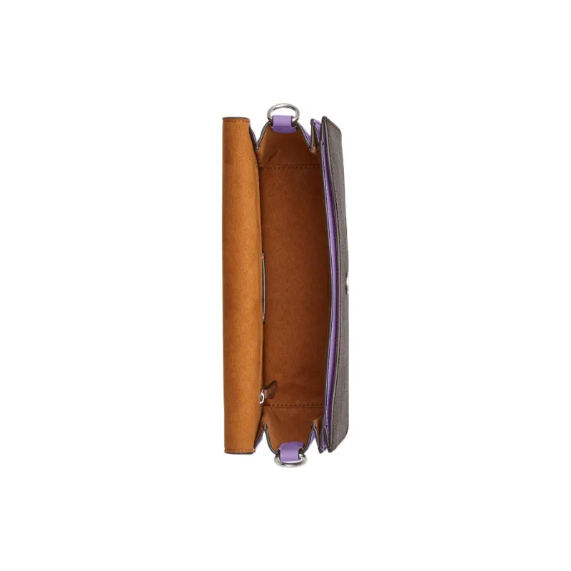 COACH Morgan Canvas With Leather Baguette Bag Handbag Shoulder Bag Women's Purple & Dark Brown Monogram-2