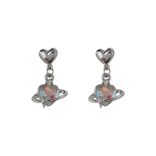 Universe Search 925 Sterling Silver Needle Earrings Women's