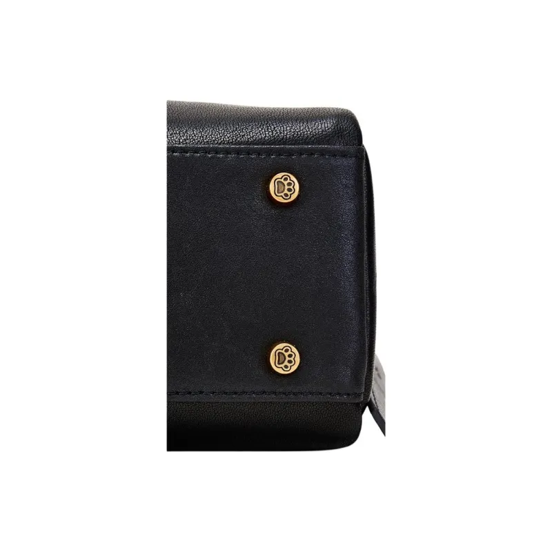 Hush Puppies Sheepskin Shoulder Bag Medium Size Women's Black-6