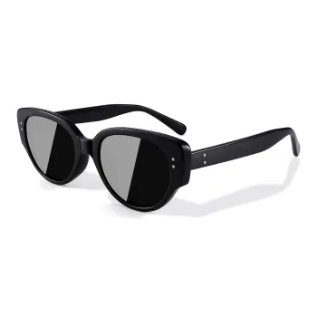 PULAIS Plate Frame TR/Memory Plastic Cat Eye Sunglasses Unisex