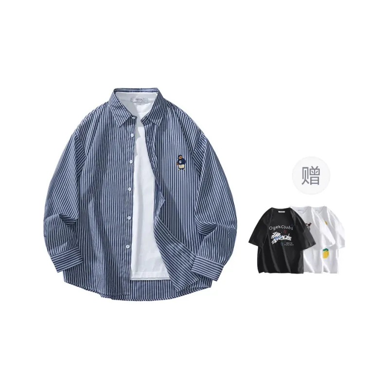 OGEK Shirt Unisex Blue White Stripes-11