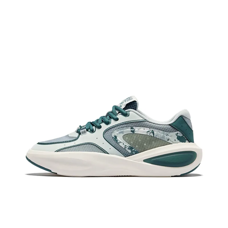 Erke Abrasion Resistant Breathable Slip Resistant Low Top Casual Shoes Men's Gravel Light Gray Green-0