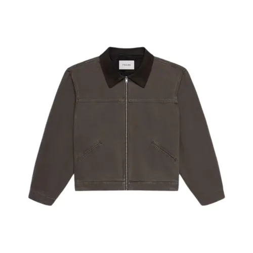 check-print suedes Coats Men's Army Green