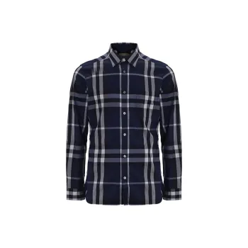 Burberry Shirts Men Dark Blue