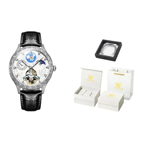 OLEVS Mechanical Movement Watch Men's Watches White Dial