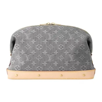 LOUIS VUITTON Organic Cotton Makeup Bag Women's Cloud Gray