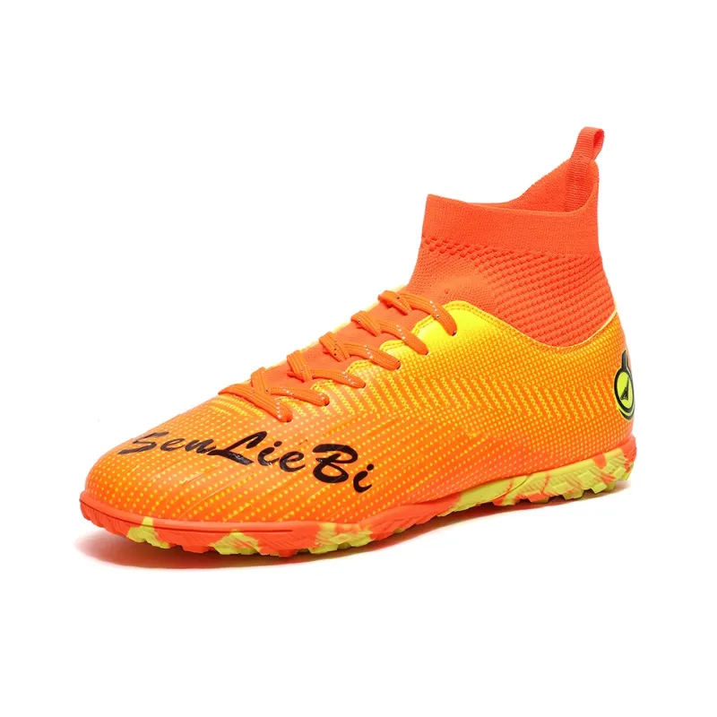 QIUTEXIONG FG Rubber Long Studs TF Rubber Broken Studs Soft Ground Firm Ground Slip Resistant Soccer Shoes Unisex-22