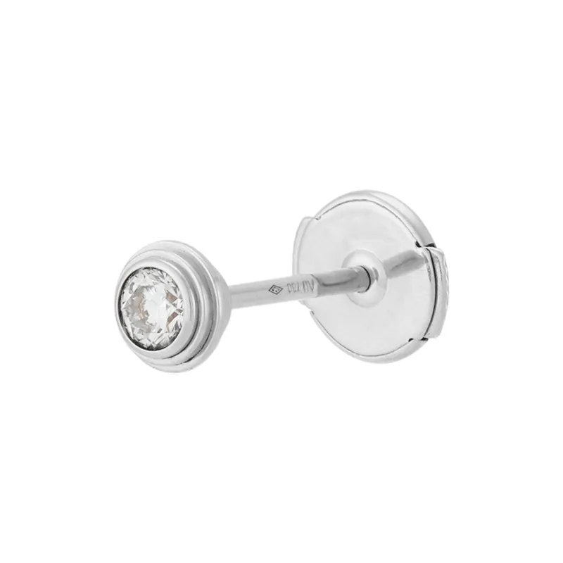 CARTIER D'Amour Collection 18K White Gold Stud Earrings Unisex-3