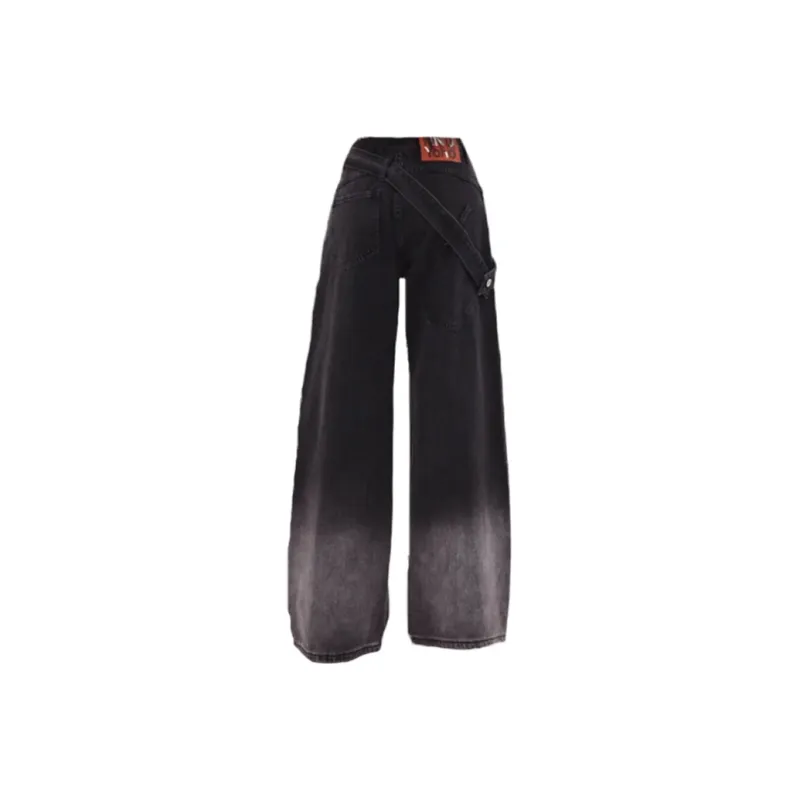LESS BEARS Jeans Unisex Black Gray Color-1