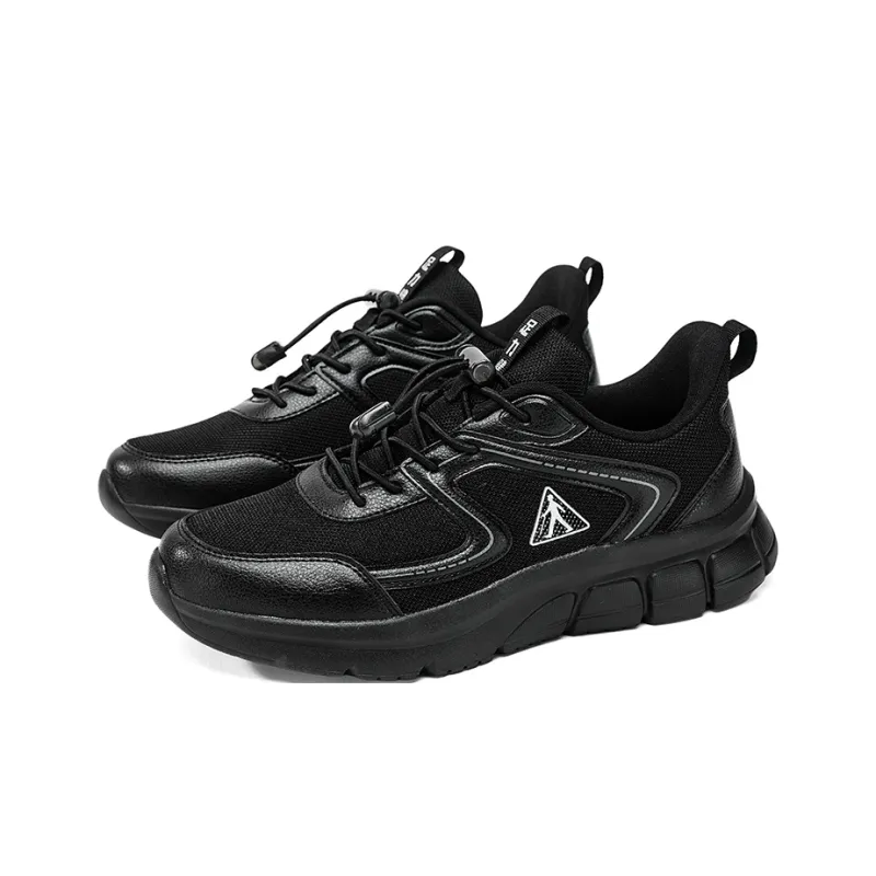 ZULIZ Sports Elderly Shoes Casual Shoes Men Low Top Black/Black White/Dark Gray-1
