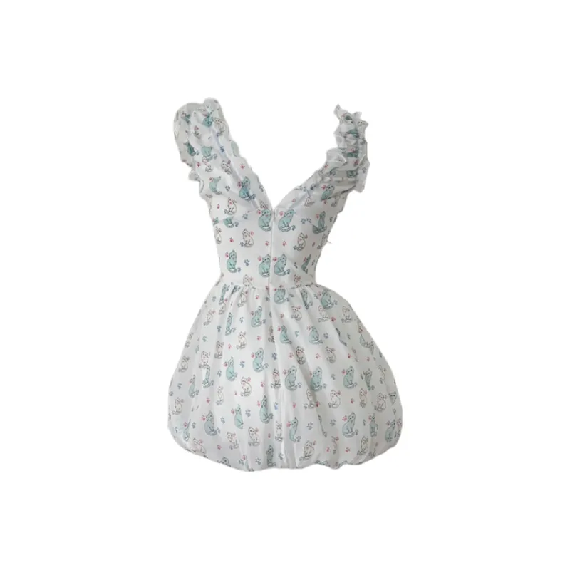 Pa33word Slip Dress Women's Light Series Kitten Print Multicolor Series-1