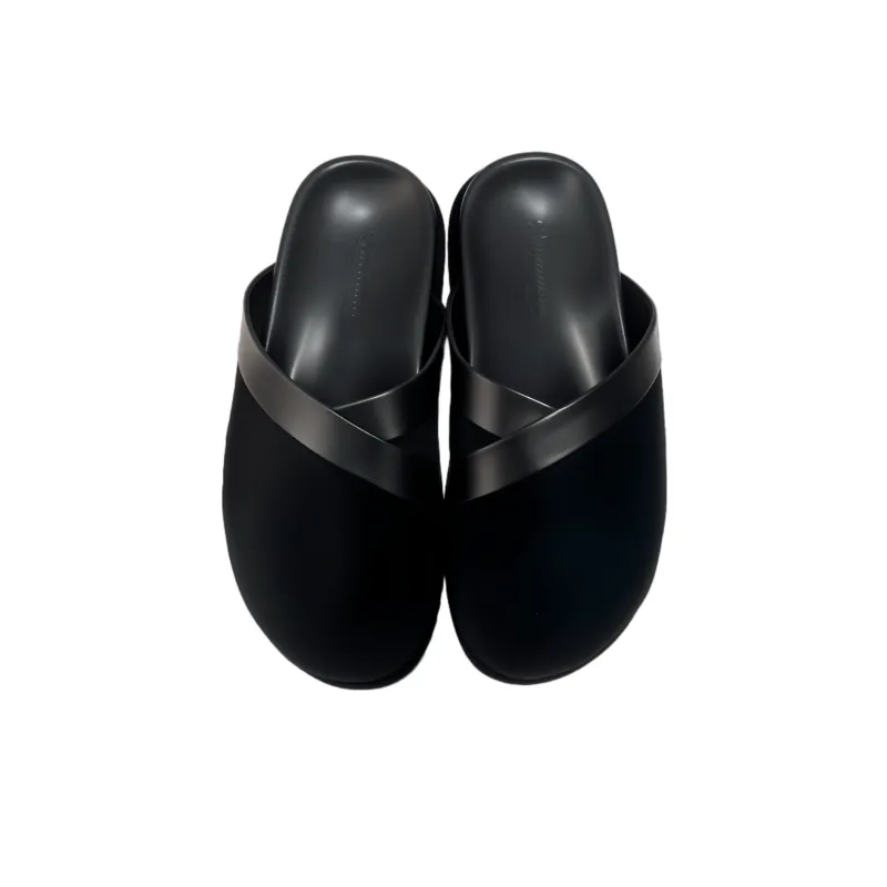 Liuciyuan Slip Resistant Wrap toe Slippers Unisex Black-2