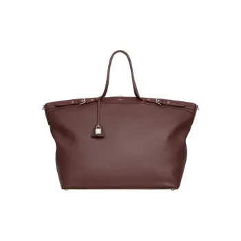 CELINE Soft Cow Leather Travel Bag Men's Chestnut