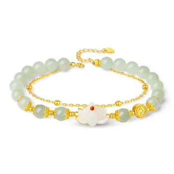 YINCHIE Hetian Jade Bracelets White Jade/Pale Greenish White Jade Women's