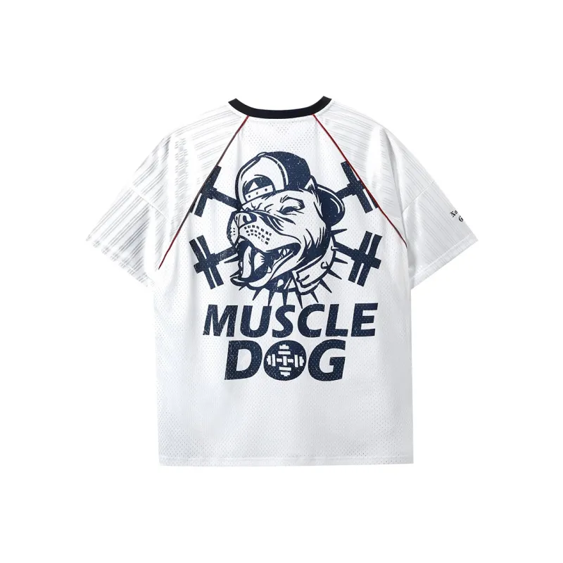 Muscle Dog T Shirts Men White-1