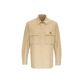 KENZO Classic Tiger Head Shirts Men Beige