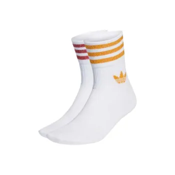 Adidas Originals Clover Series Mid Calf Socks Women's 2 Pack White