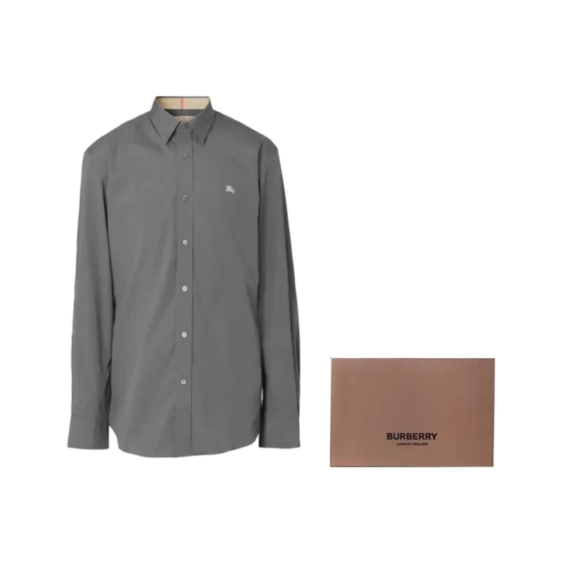 Burberry Shirts Men Gray-2