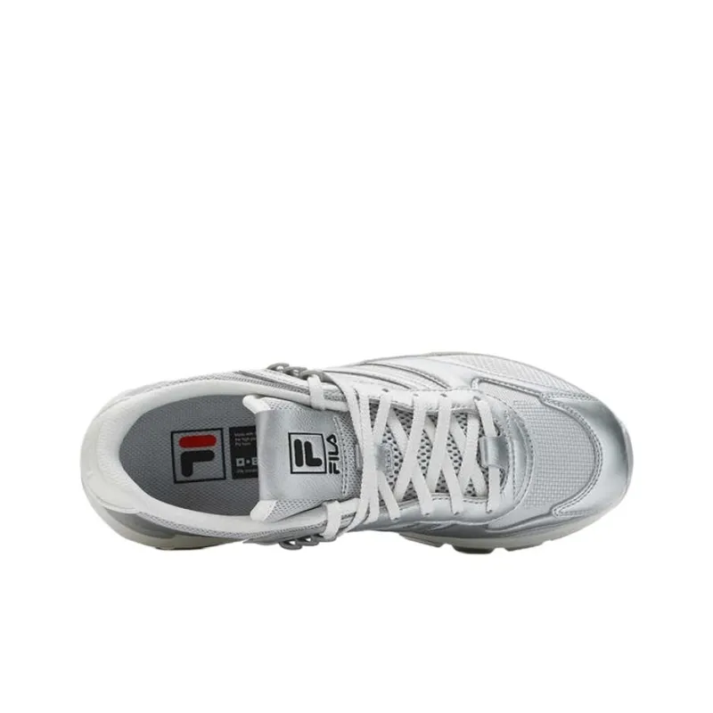 FILA RIBBON Anti Slip Wear Resistant Low Top Casual Shoes Women's Silver-2
