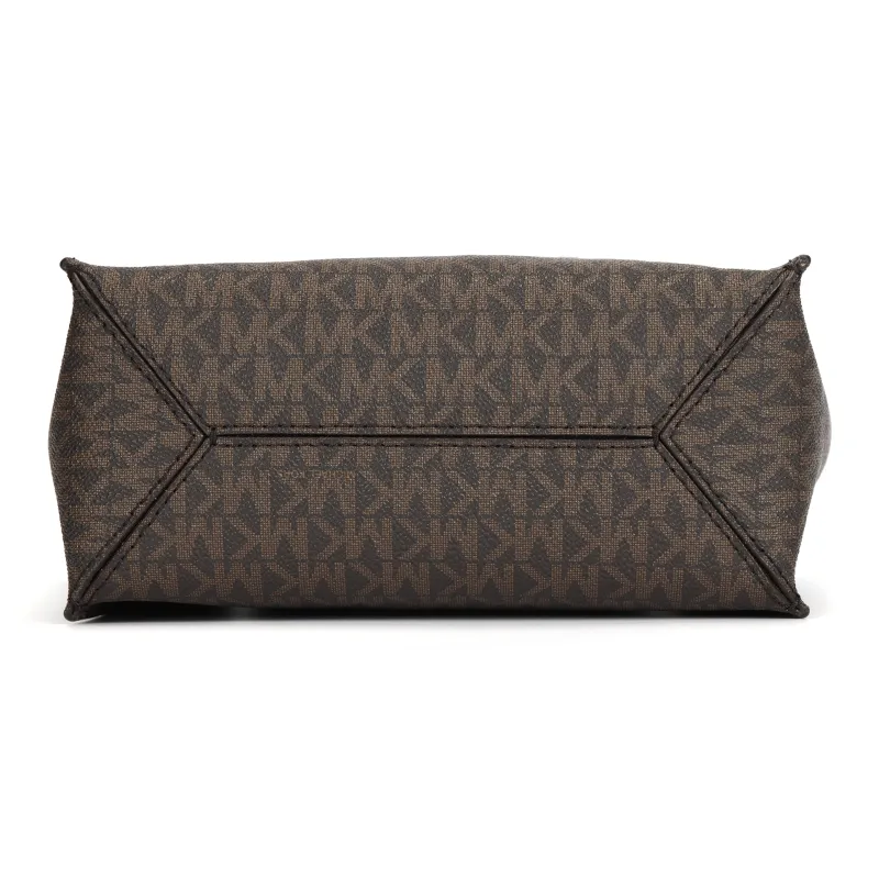 MICHAEL KORS Kris Coated Canvas Handbag, Shoulder Bag, Crossbody Bag Small Size Women's Acorn Brown-3