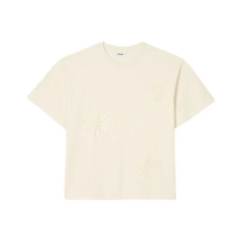 Sandro Floral embroidered Jersey T shirt-0