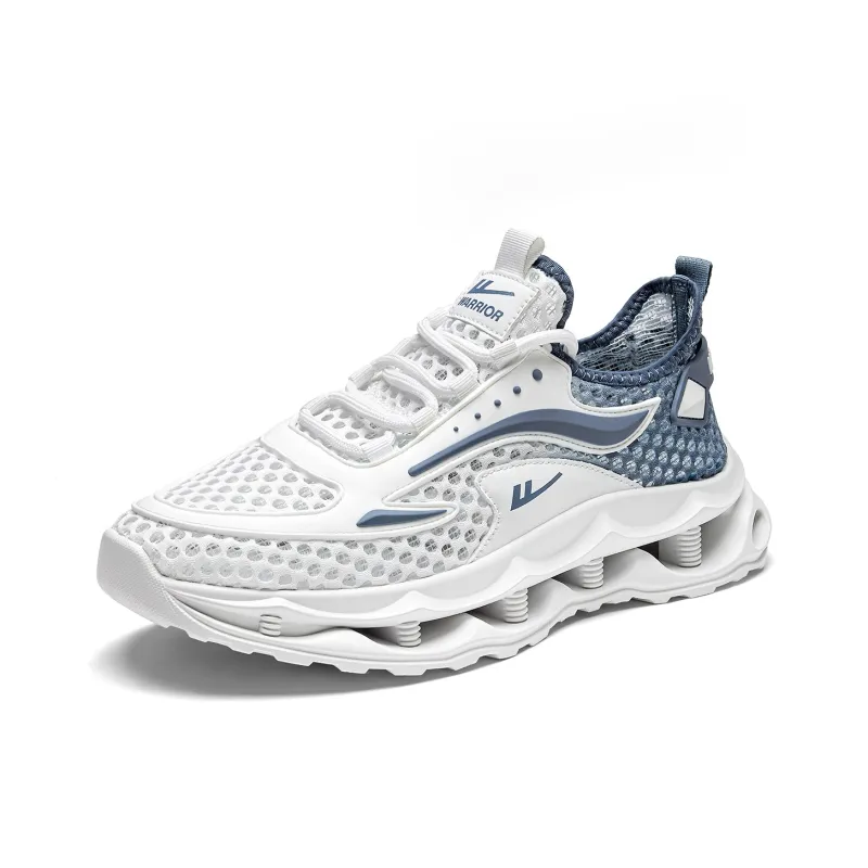 WARRIOR Ride The Wind And Waves Series Running Shoes Unisex Low Top White Gray/White Blue-9