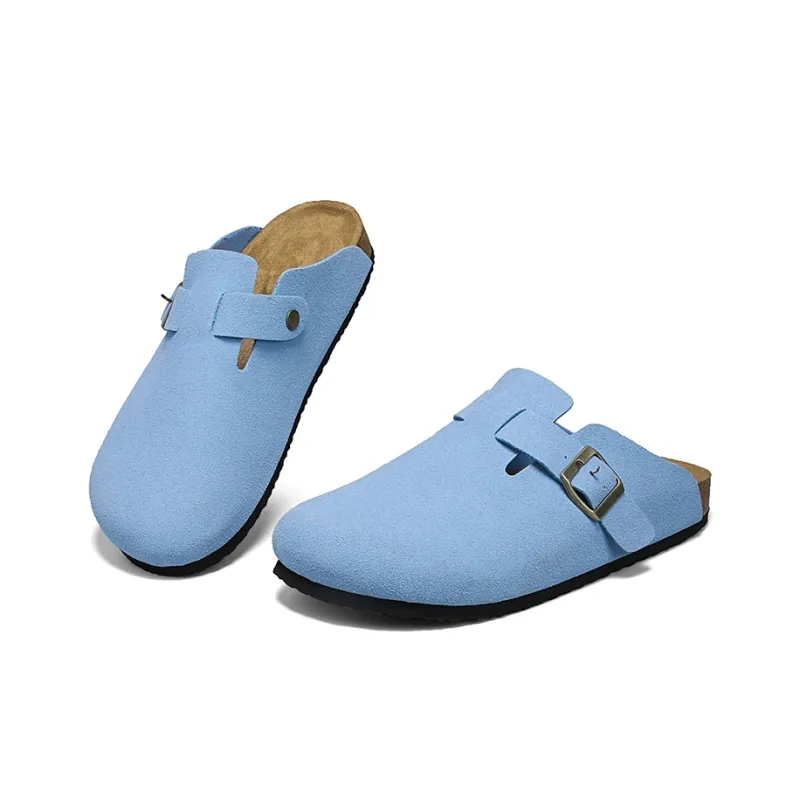 Magelly Cork Sole Slip Resistant Abrasion Resistant Quiet Wrap toe Slippers Unisex-19
