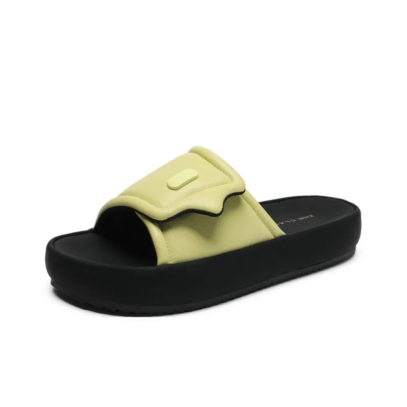 ZHR PU Polyurethane Quiet Slide Slippers Women's-7