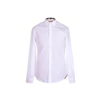 Burberry Men Point Collar Vintage Classic Shirt White