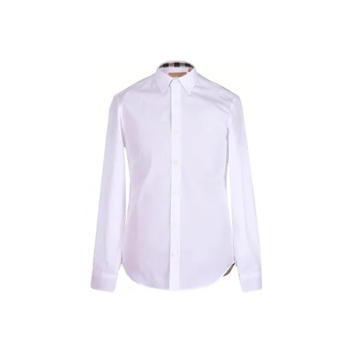 Burberry Men Point Collar Vintage Classic Shirt White