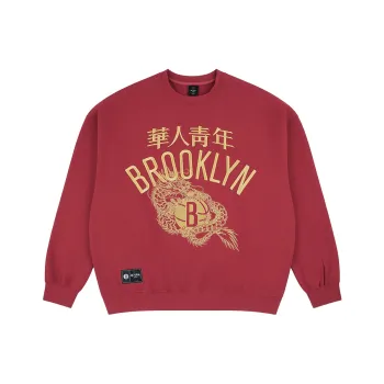 OCCUPY Chinese Youth X Brooklyn Nets Co-branded Model Sweatshirts Unisex Red