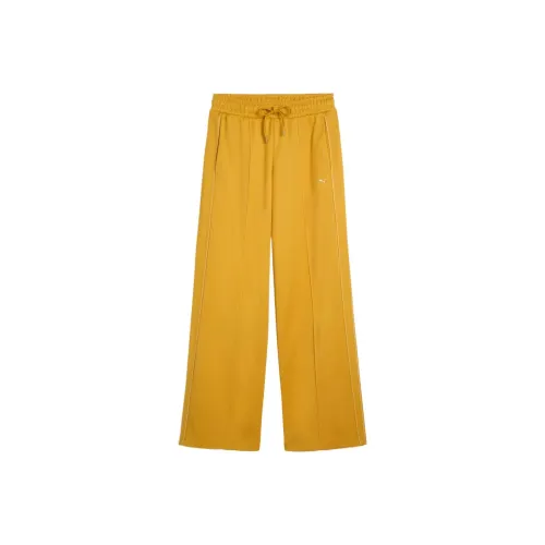 PUMA T7 Track Pants Women's Knitted Sweatpants Women's Yellow