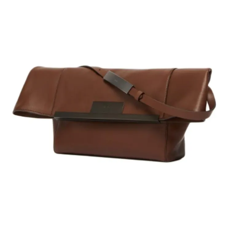 MaxMara Cow Leather One Shoulder Clutch Women's Brown-1