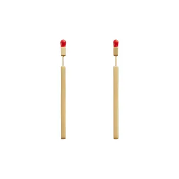 Bottega Veneta 18K Gold 925 Sterling Silver Earrings Women's Red