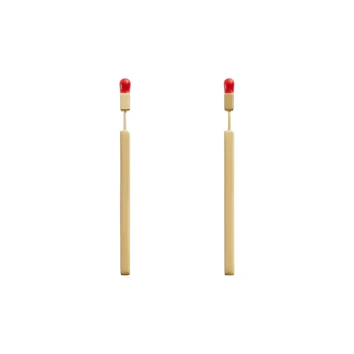 Bottega Veneta 18K Gold 925 Sterling Silver Earrings Women's Red