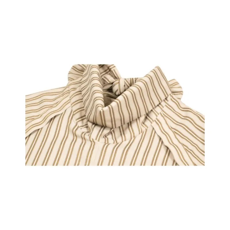 Boutique By Babymoon Long Sleeved Dress Women's Khaki Stripes-1