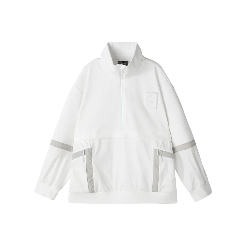 NORVINCY Versatile Hoodless Half Open Collar Heavyweight Casual Sweatshirt Men's-2