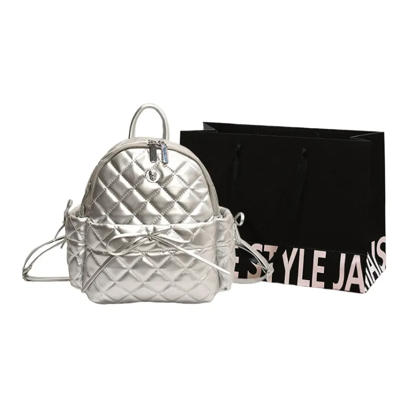 Cwatcun PU Backpack Women's Black/Blue/Pink/Silver/White-14