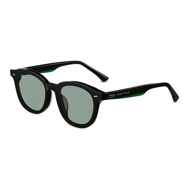 HELEN KELLER Plate Frame Round Sunglasses Unisex-3