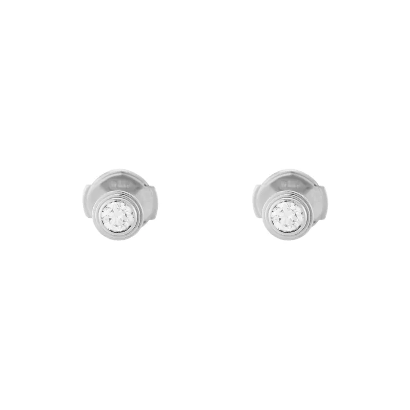 CARTIER D'Amour Collection 18K White Gold Stud Earrings Unisex-0