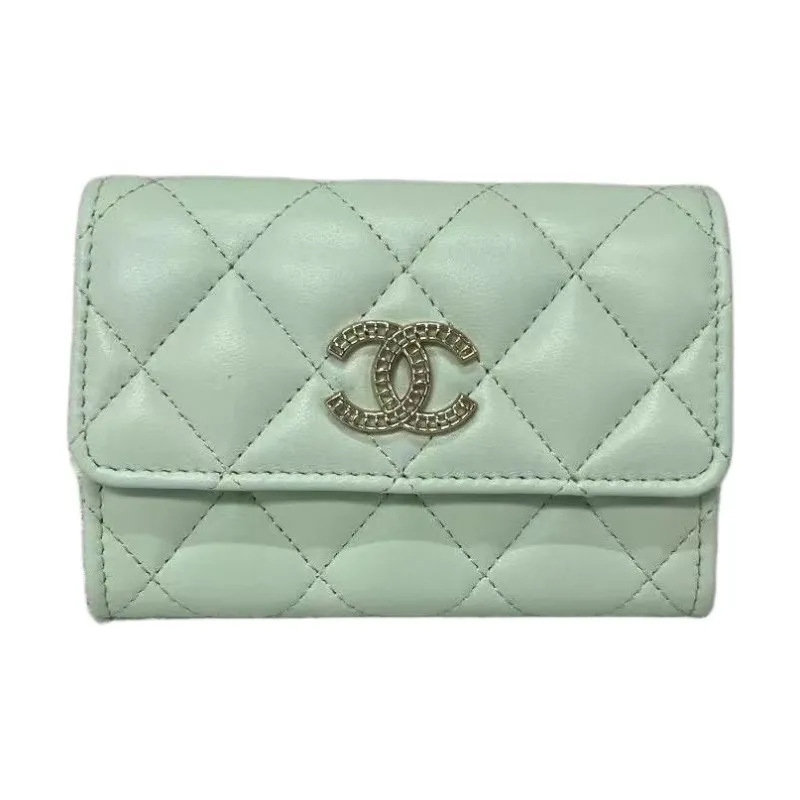 CHANEL Logo Wallet Women's Green-0
