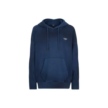 FENDI Logo Lettering Drawstring Hoodie