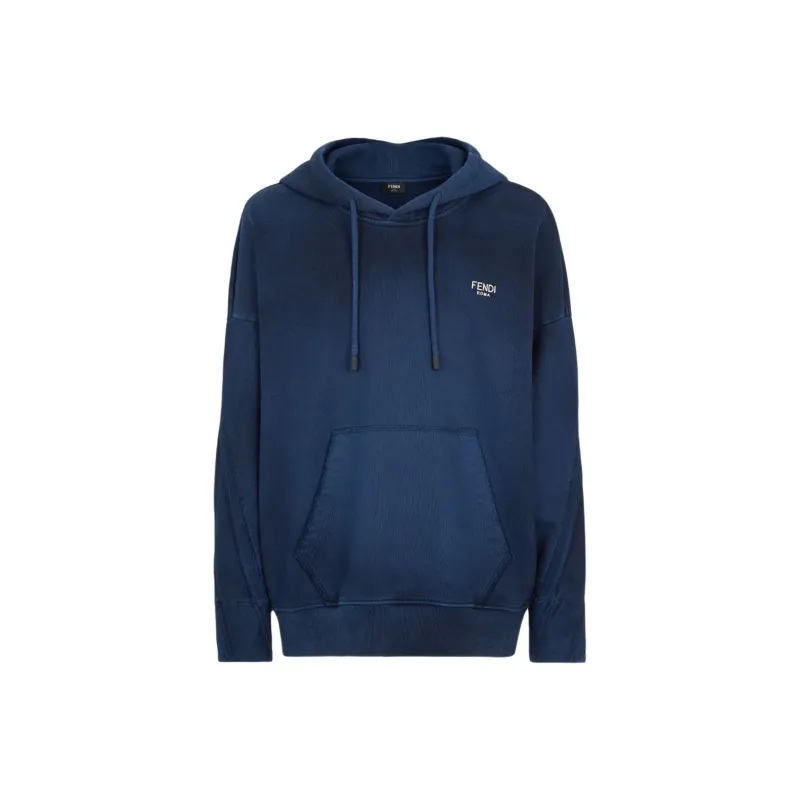 FENDI Logo Lettering Drawstring Hoodie-0