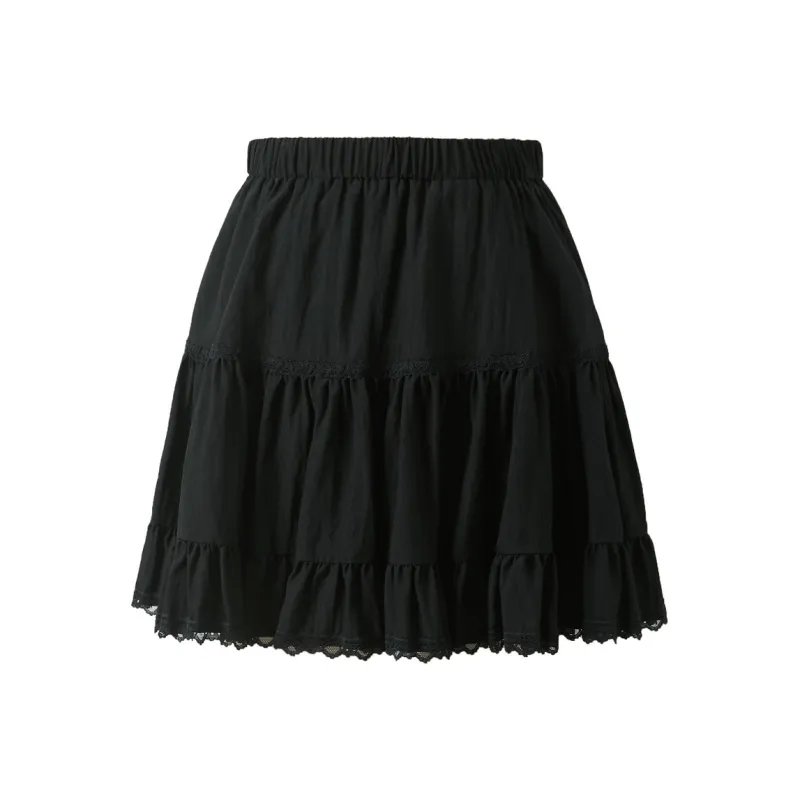 3COLOUR Casual Short Skirts Women's Classic Black-1