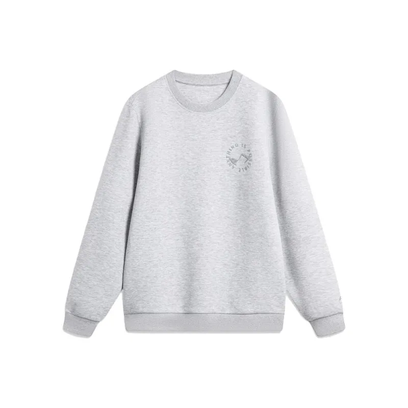 LiNing Sports Life Collection Sweatshirt Men's Heather Gray Light Ultimate Gray-0