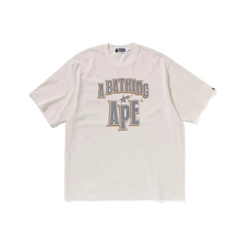 Bape Crack Print Pattern Logo Relaxed Fit Tee-3