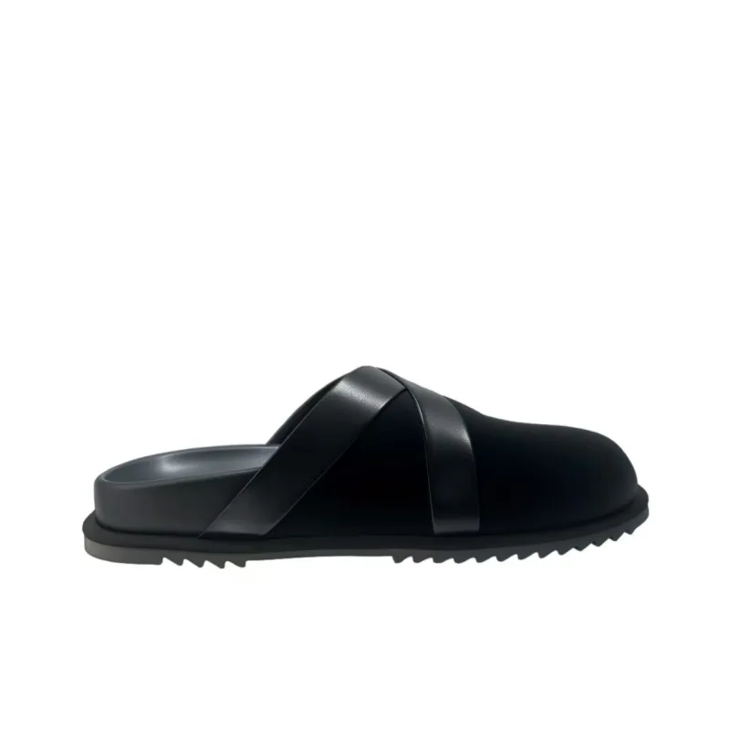 Liuciyuan Slip Resistant Wrap toe Slippers Unisex Black-1