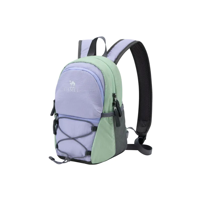 CAMEL Nylon Small Plaid Backpack Unisex Multicolor-5
