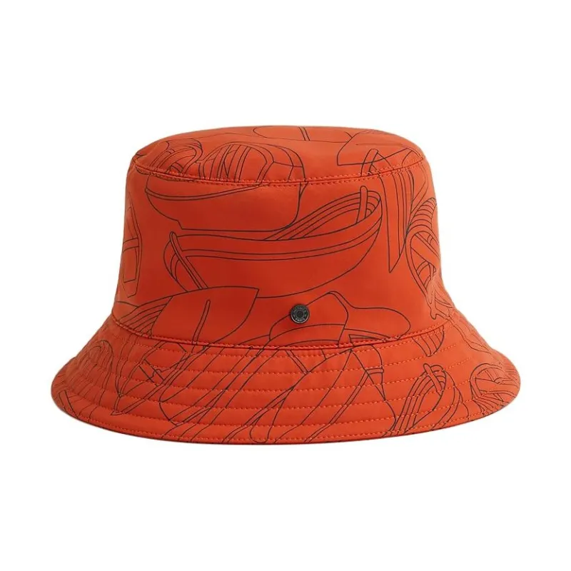 HERMES Polyamide, Elastane, Rubber Bucket Hats Women's Orange-1